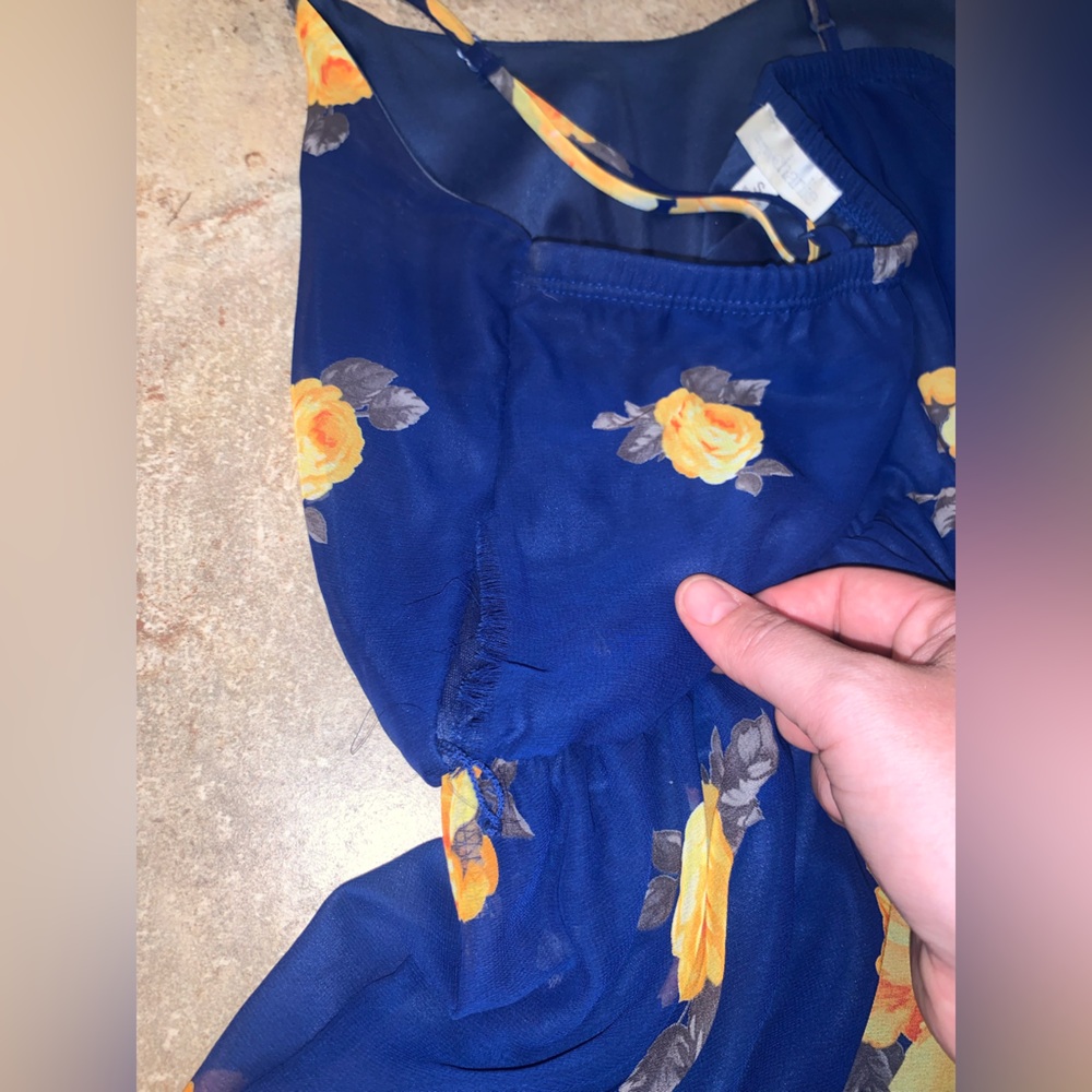 🌼💙Charming Charlie Blue and Yellow Floral Mini Dress - Adjustable Straps - - Picture 15 of 15